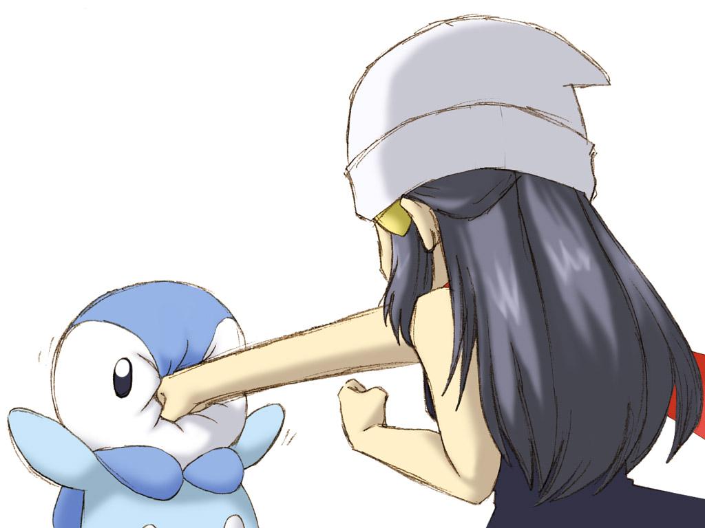 face_punch, hikari_(pokemon), piplup, pokemon, punch