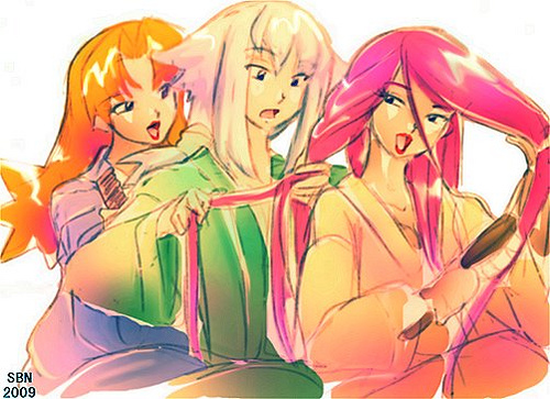bashou_(pokemon), blonde_hair, lipstick, musashi_(pokemon), redhead, rubyconcream, white_hair, yamato_(pokemon)