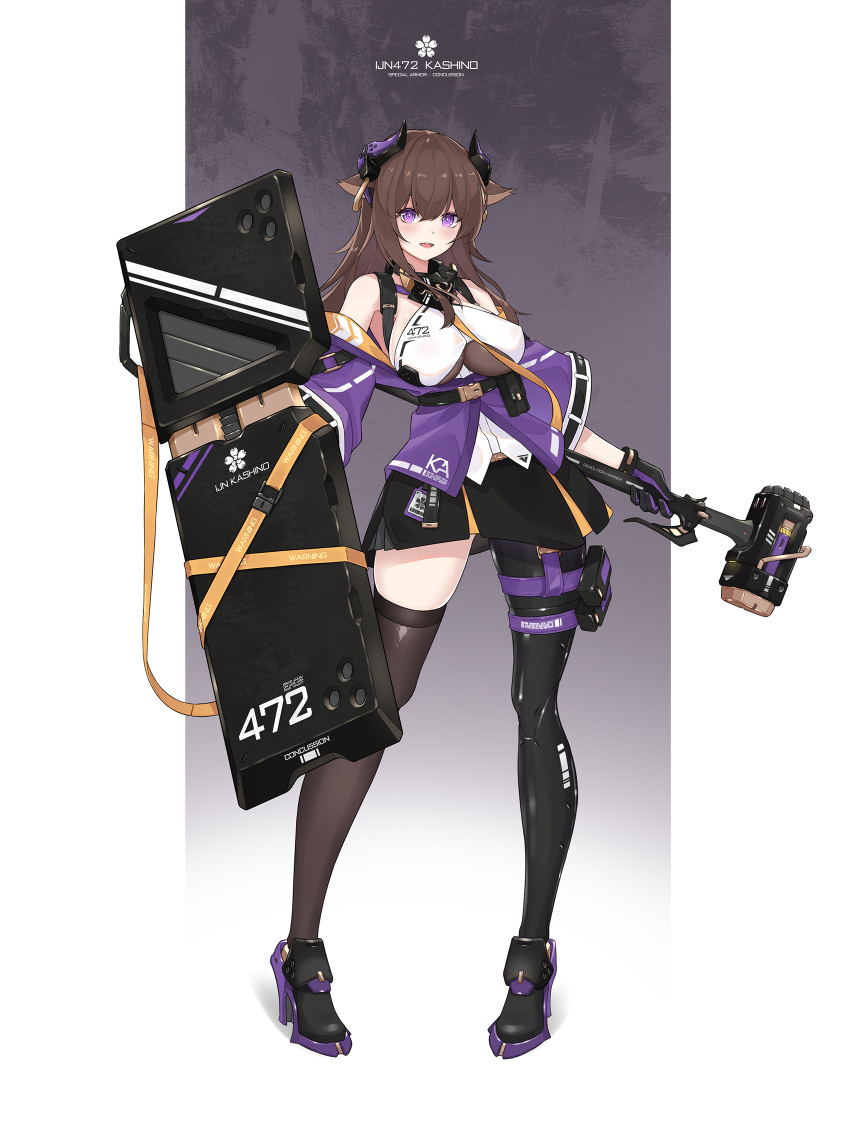 1girl, alternate_costume, animal_ears, asymmetrical_legwear, azur_lane, bare_shoulders, black_gloves, black_skirt