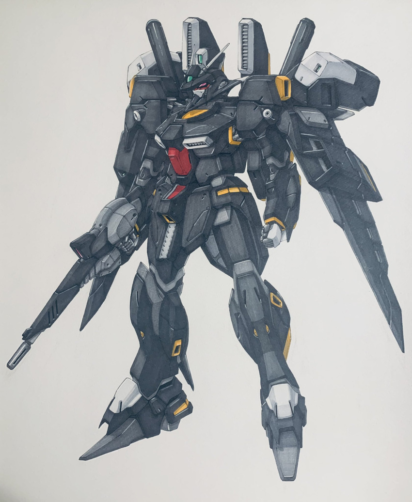 clenched_hand, eclogue.566, ecole_du_ciel, gun, gundam, highres, holding, holding_gun