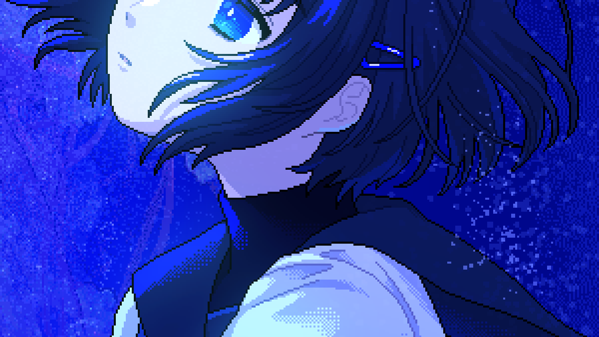 1girl, air_bubble, blue_eyes, bubble, close-up, from_side, hair_ornament, hair_strand