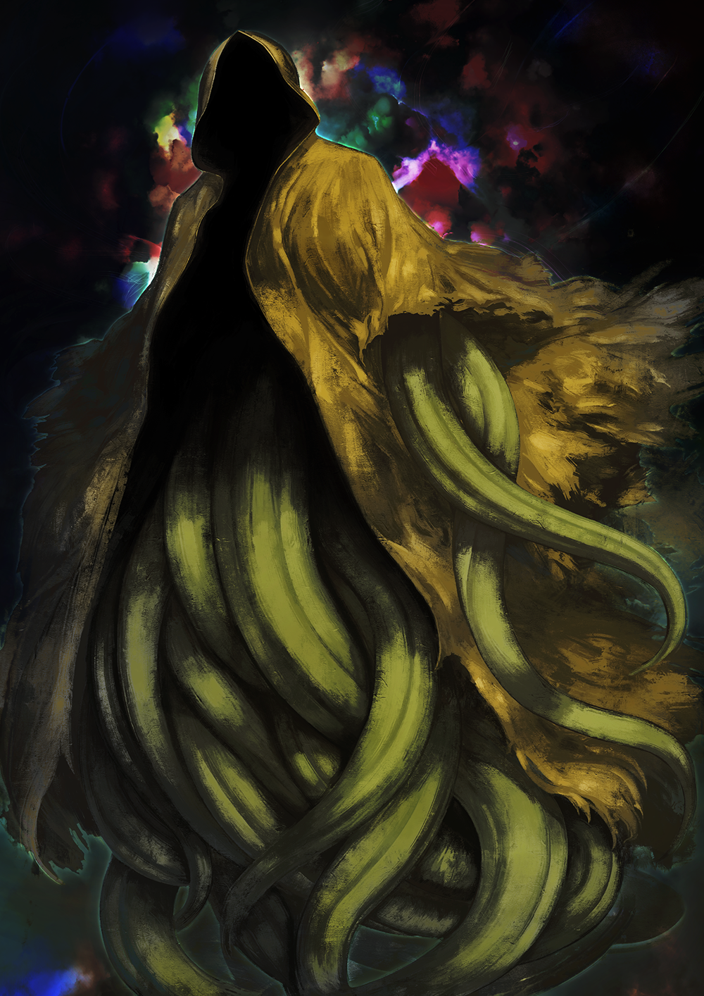 cloak, cthulhu_mythos, facing_viewer, hastur, highres, hood, hood_up, king_in_yellow