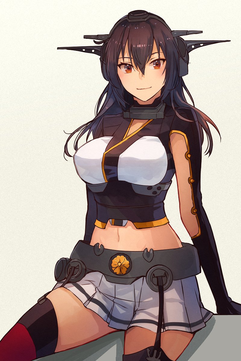 1girl, bangs, black_gloves, black_hair, commentary_request, elbow_gloves, gloves, hair_between_eyes