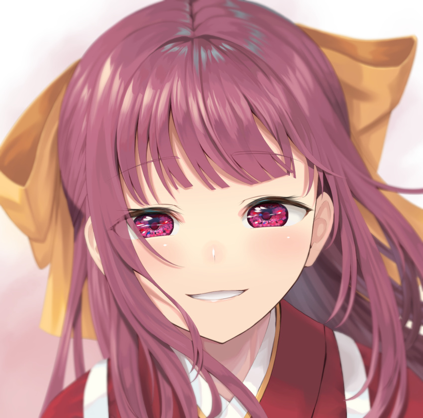 1girl, bow, commentary_request, hair_bow, highres, japanese_clothes, kamikaze_(kantai_collection), kantai_collection