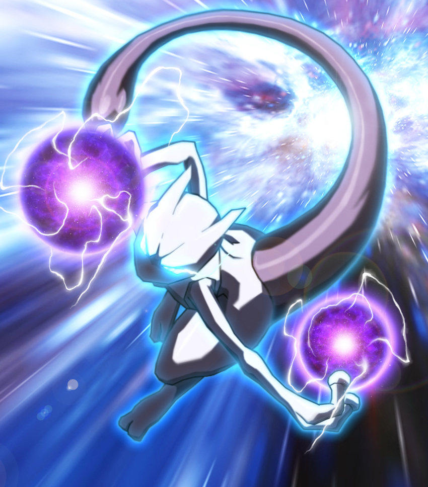 blue_eyes, commentary_request, elyoncat, energy_ball, full_body, gen_1_pokemon, glowing, glowing_eyes