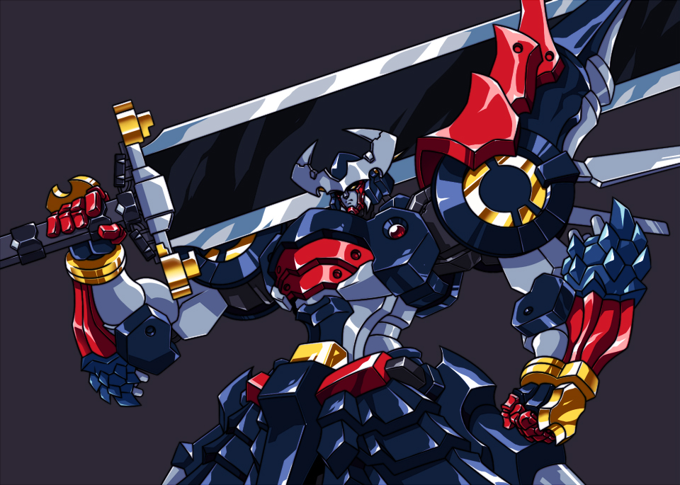 clenched_hand, dygenguar, hamuten_(hmltzero), holding, holding_sword, holding_weapon, huge_weapon, looking_down