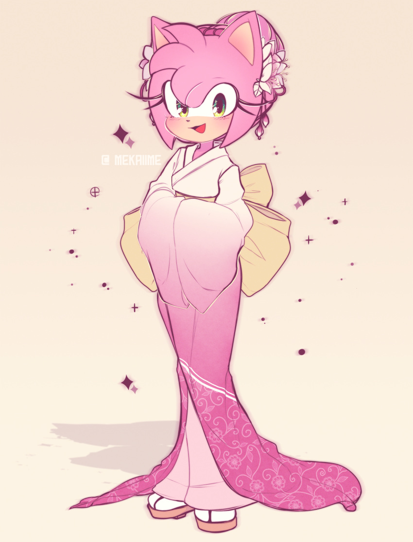 1girl, :3, :d, amy_rose, animal_nose, artist_name, blush, english_commentary