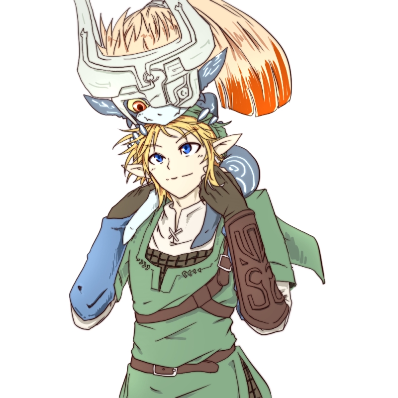 1boy, 1girl, 370ml, belt, blonde_hair, blue_eyes, bracer, carrying
