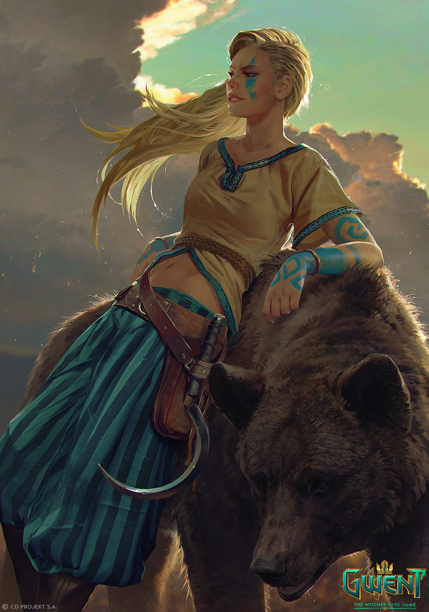 1girl, akreon, animal, bear, belt, blonde_hair, blue_pants, blue_sky