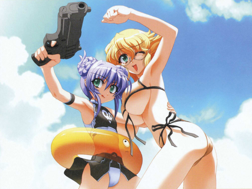 al_azif, demonbane, deus_machina_demonbane, gun, swimsuit, tagme