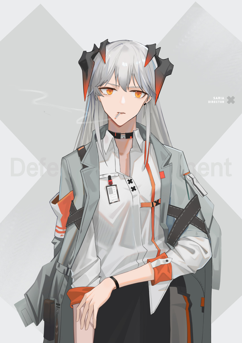 1girl, absurdres, arknights, background_text, bangs, black_choker, character_name, choker