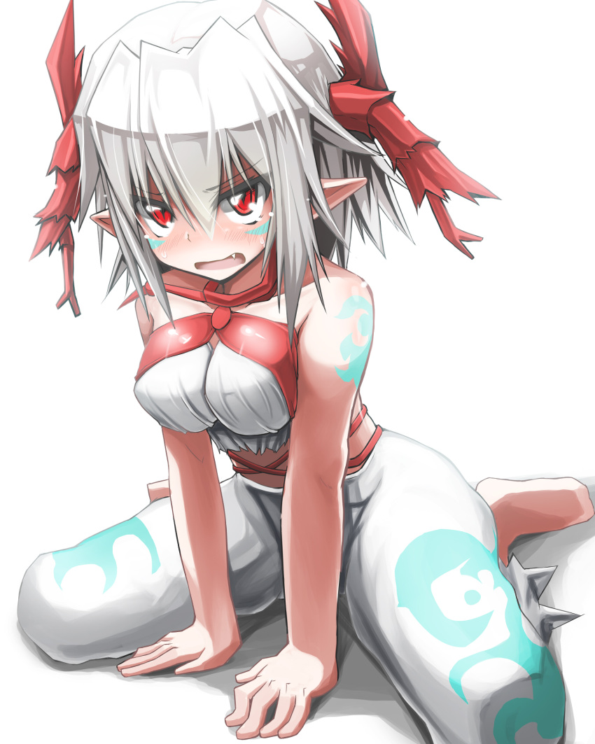 1girl, bare_shoulders, bikini, bikini_top, breasts, collarbone, cross-laced_clothes, detached_sleeves
