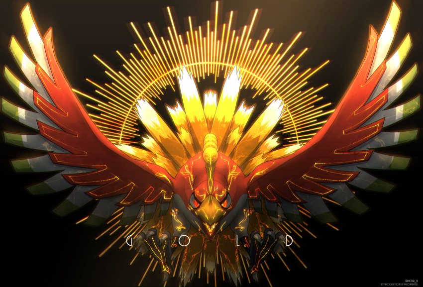 artist_name, body_markings, commentary, full_body, gen_2_pokemon, highres, ho-oh, iogi_(iogi_k)