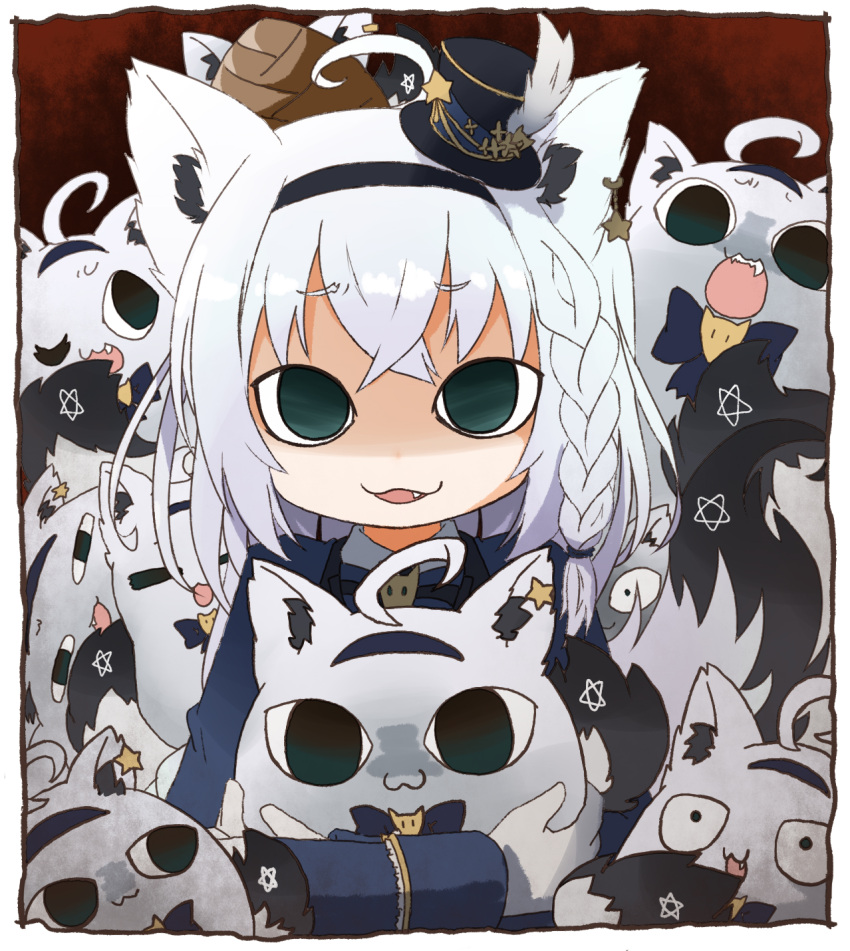ahoge, animal_ears, aqua_eyes, bangs, blue_jacket, braid, carrying, crazy_eyes