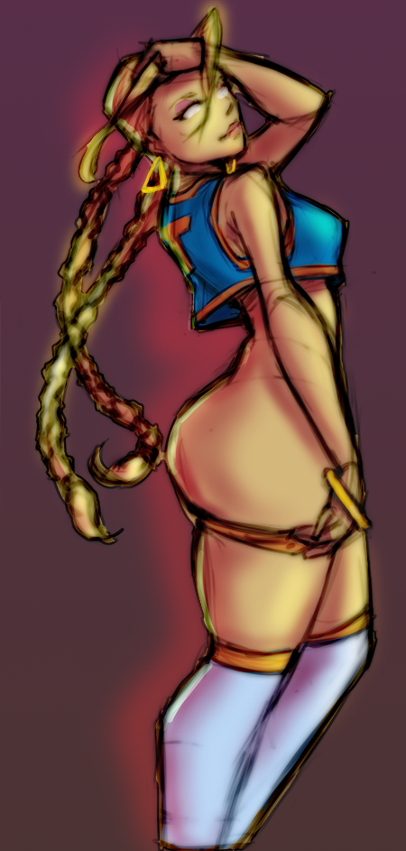 bangs, boondocks, braid, cindy_mcphearson, crop_top, eyelashes, eyeshadow, hoops