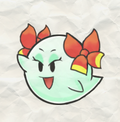 boo, ghost, lady_bow, nintendo, nintendo-jr, paper_mario, ribbon, super_mario_bros.