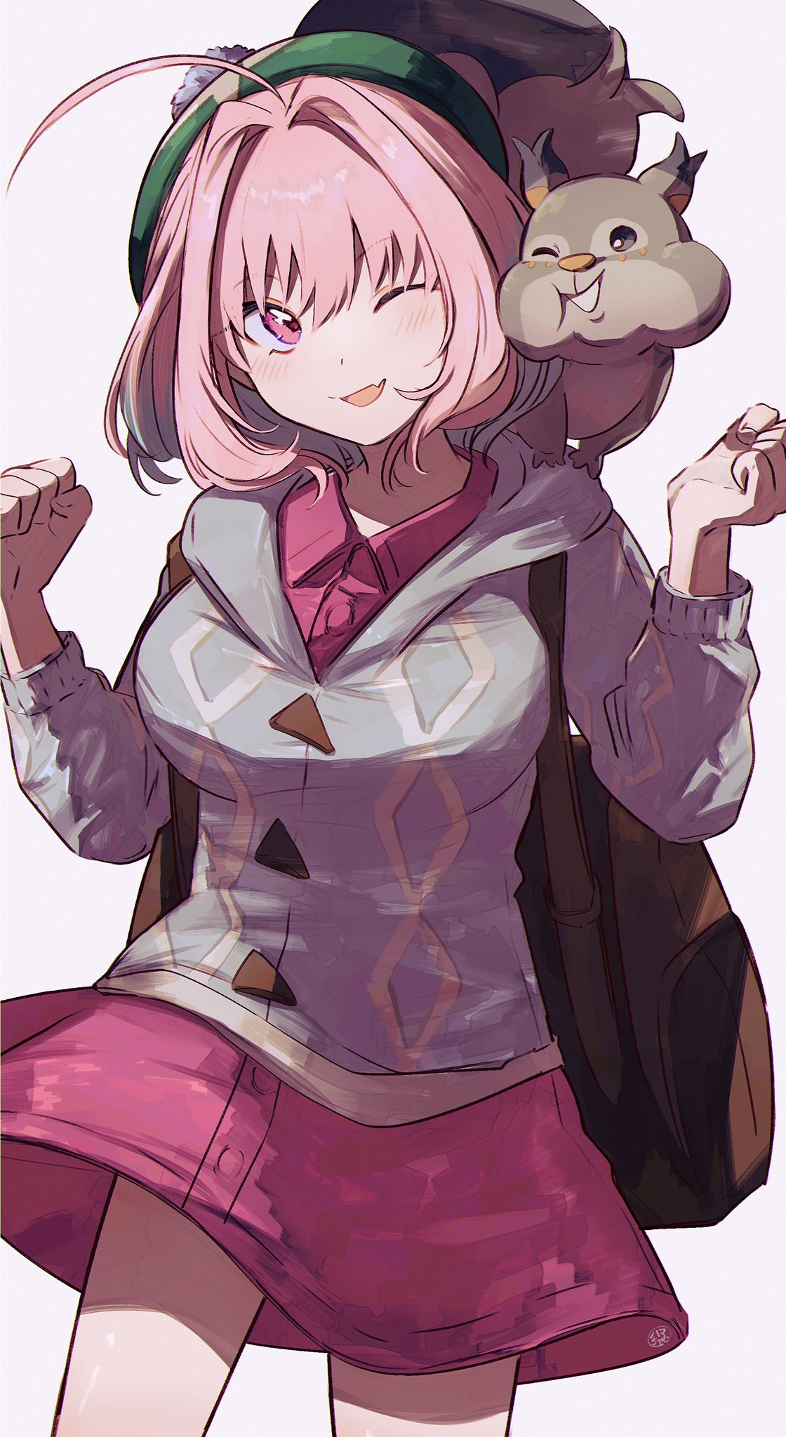 1girl, ahoge, bangs, breasts, collared_dress, commentary, cosplay, dress