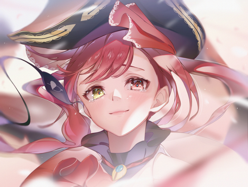 1girl, bangs, blurry, blurry_background, brooch, commentary_request, crying, crying_with_eyes_open