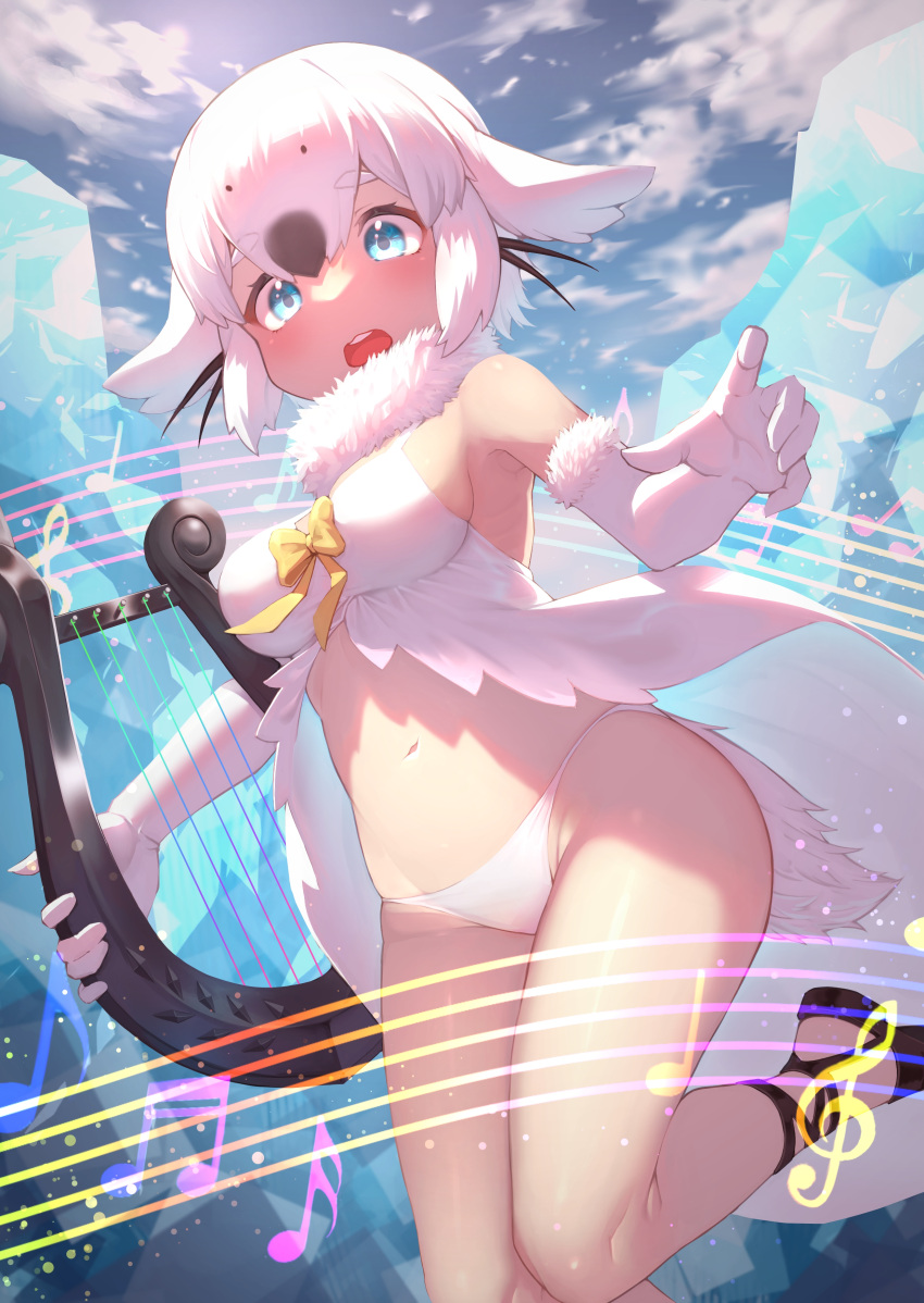1girl, absurdres, animal_ears, bare_legs, bare_shoulders, black_footwear, black_hair, blue_eyes