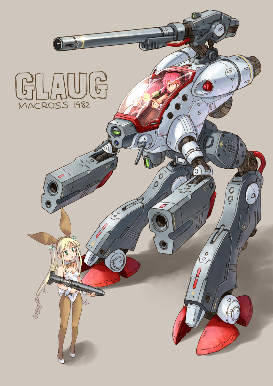2girls, animal_ears, blonde_hair, blue_eyes, copyright_name, detached_collar, fake_animal_ears, glaug