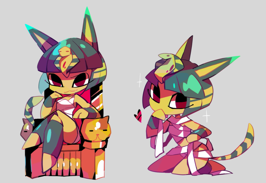 amakusa_(hidorozoa), animal_crossing, animal_ears, ankha_(animal_crossing), bad_id, bad_tumblr_id, bandages, bangs