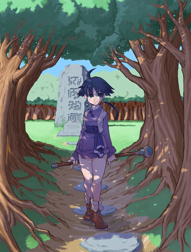 ahoge, aso, bad_id, blue_hair, boots, bottomless, earrings, female