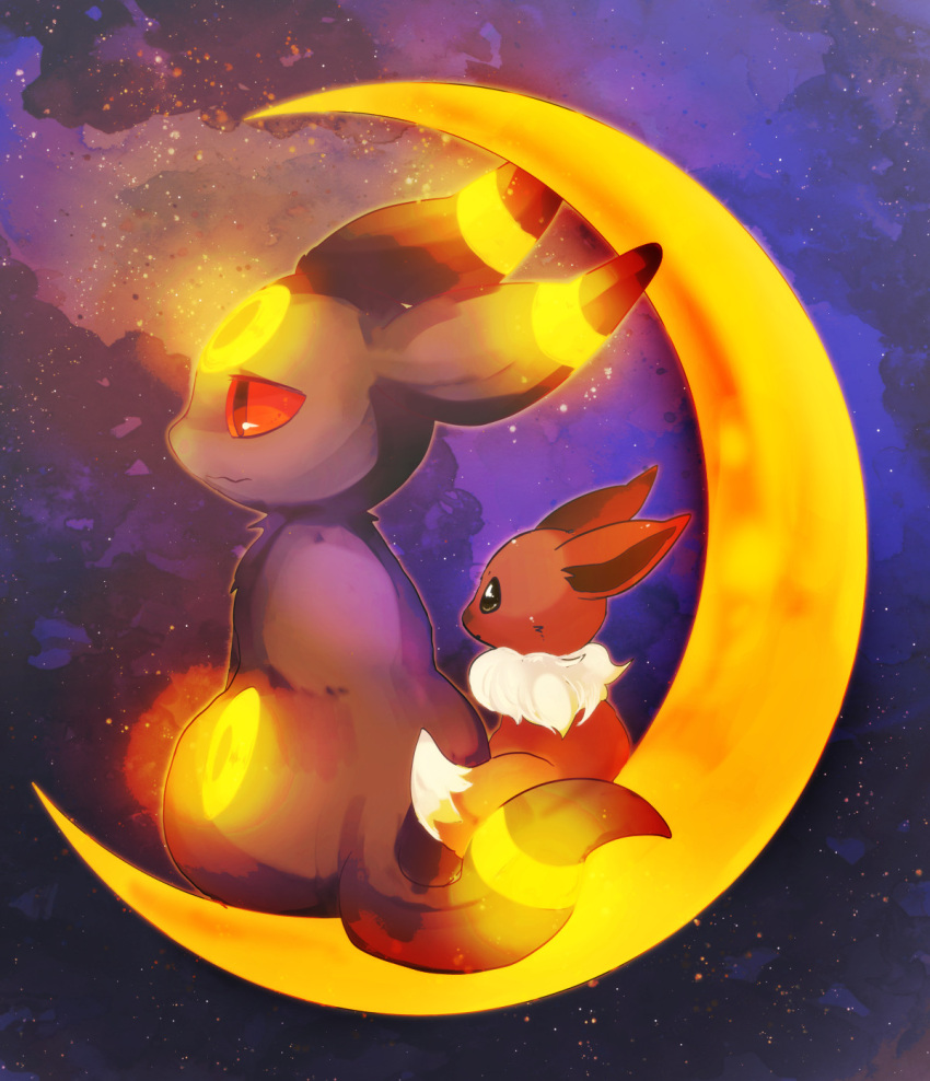 :3, animal_focus, banchiku, black_eyes, closed_mouth, colored_sclera, commentary_request, crescent_moon