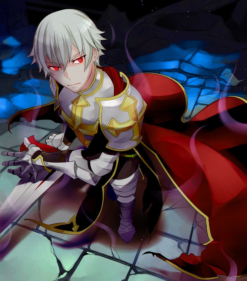 1boy, armor, armored_boots, bangs, bio_lab, boots, breastplate, cape
