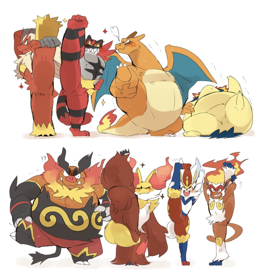 blaziken, charizard, cinderace, delphox, emboar, gen_1_pokemon, gen_2_pokemon, gen_3_pokemon