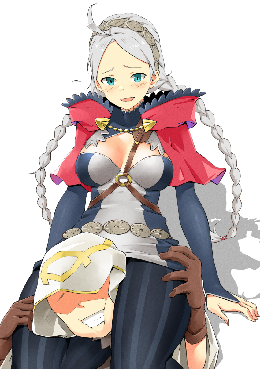 1boy, 1girl, absurdres, ahoge, blue_eyes, braid, commission, commissioner_upload