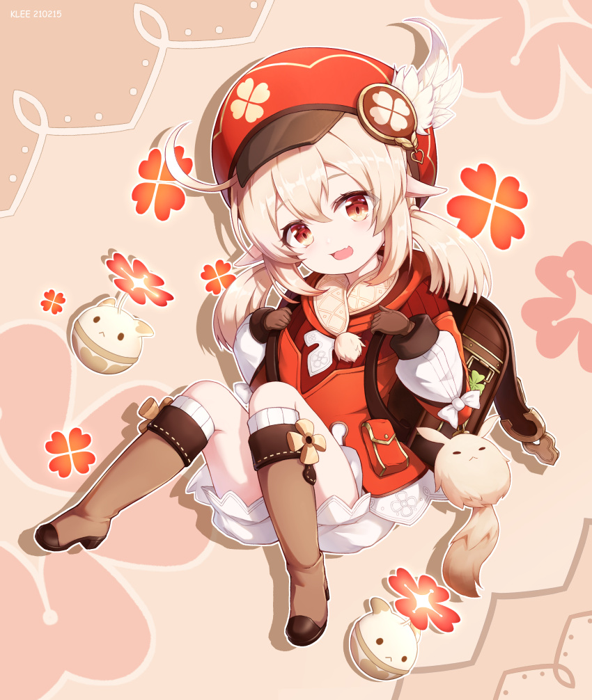 1girl, absurdres, ahoge, backpack, bag, bag_charm, blonde_hair, blood
