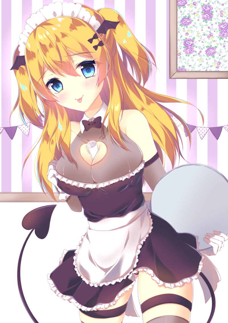 1girl, bangs, black_bow, blonde_hair, blue_eyes, blush, bow, bow_choker