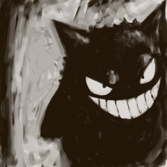 gengar, ghost, grin, no_humans, pokemon, pokemon_(creature), sailorclef, smile