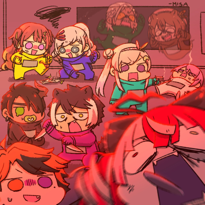 4boys, 6+girls, ahoge, airani_iofifteen, among_us, anger_vein, animal_ears, anya_melfissa