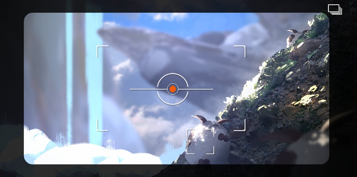 blurry, border, clouds, day, dubwool, gen_8_pokemon, new_pokemon_snap, no_humans