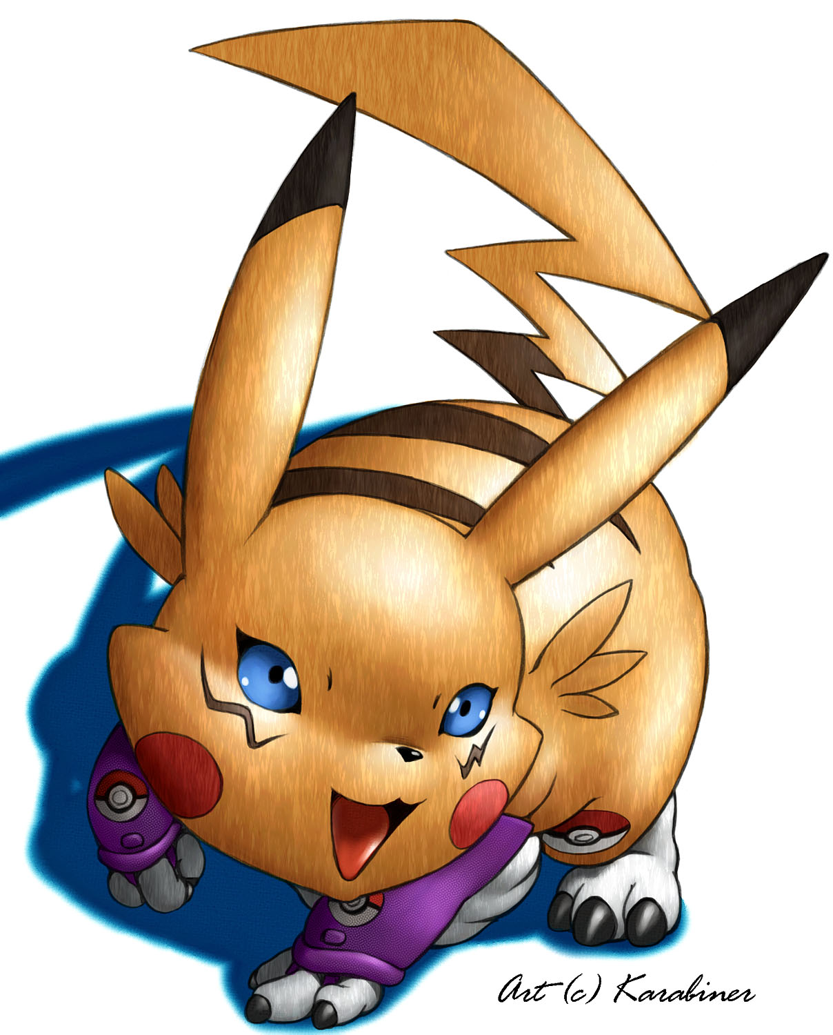 digimon, fusion, karabiner, pikachu, pokemon, renamon