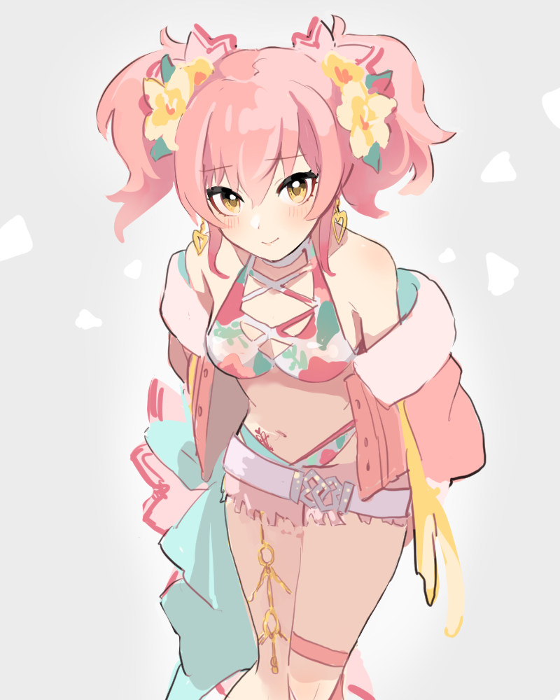 1girl, bare_shoulders, collarbone, idolmaster, idolmaster_cinderella_girls, jacket, jougasaki_mika, long_sleeves