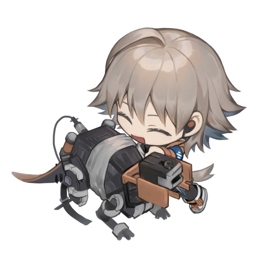 1girl, :d, ^_^, ahoge, arknights, armband, bangs, black_legwear