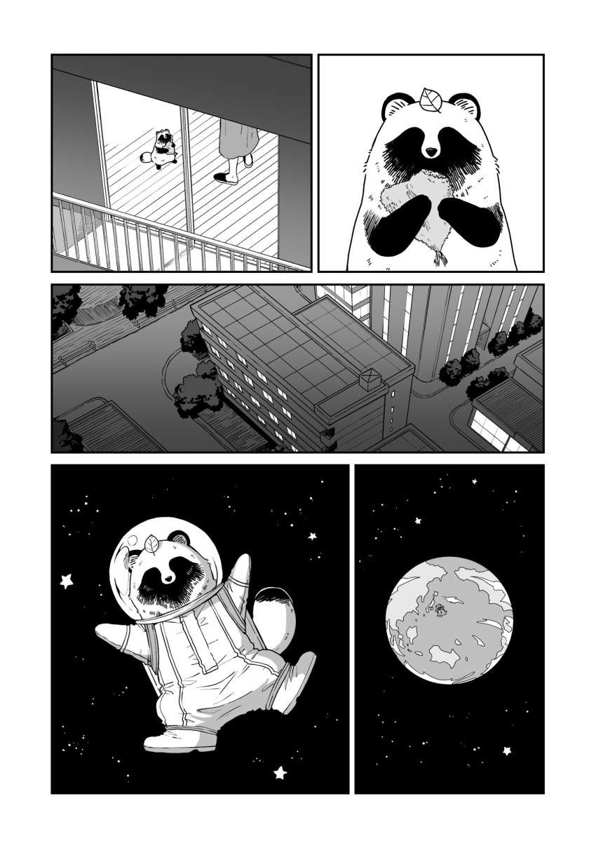 1girl, astronaut, building, earth_(planet), fishbowl_helmet, food, highres, holding