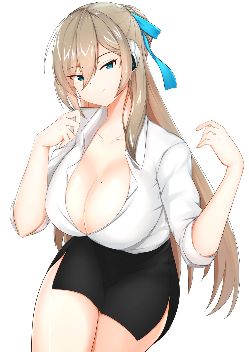1girl, absurdres, alternate_costume, asuna_(blue_archive), bangs, black_skirt, blue_archive, blue_eyes