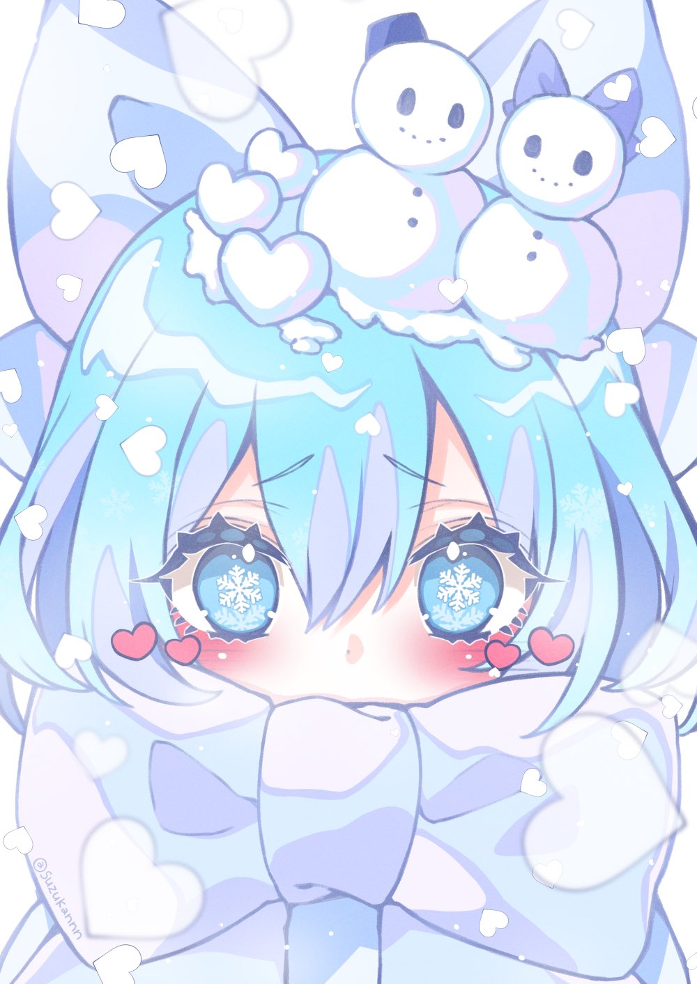 1girl, blue_bow, blue_eyes, blue_hair, blush, bow, cirno, commentary