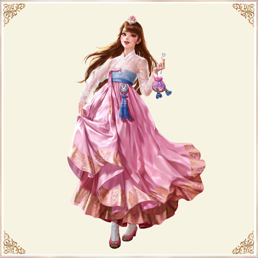 1girl, absurdres, bag, bangs, brown_eyes, brown_hair, d.va_(overwatch), dospi