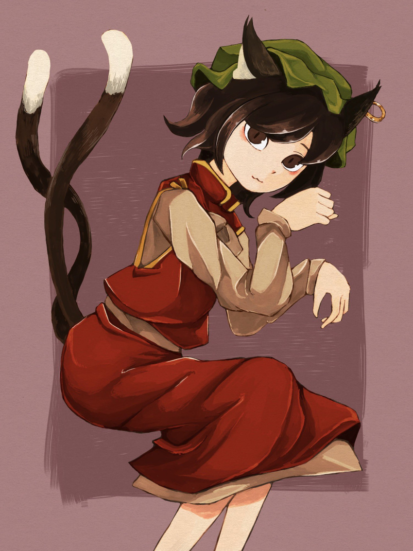 1girl, :3, animal_ears, awk_chan, bangs, brown_eyes, brown_hair, cat_ears