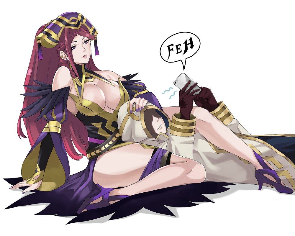 1boy, 1girl, bangs, bare_shoulders, breasts, bridal_gauntlets, fire_emblem, fire_emblem_heroes