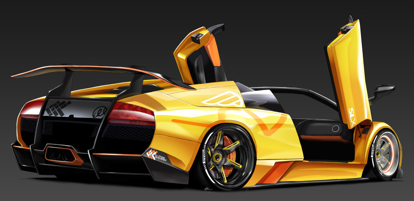 absurdres, car, dated, from_side, grey_background, ground_vehicle, highres, illest_(brand)