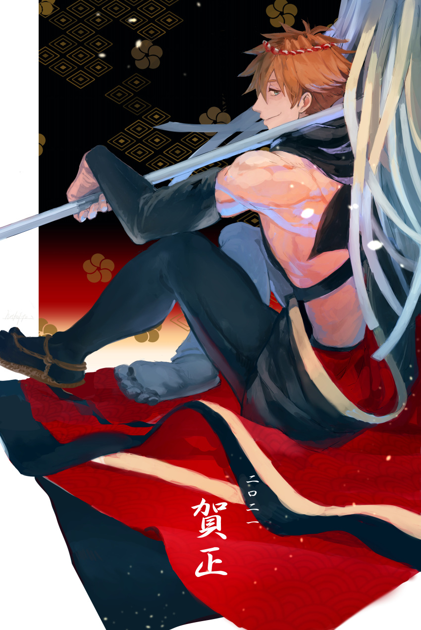 1boy, absurdres, alternate_costume, bangs, bare_shoulders, elbow_gloves, fate/grand_order, fate_(series)