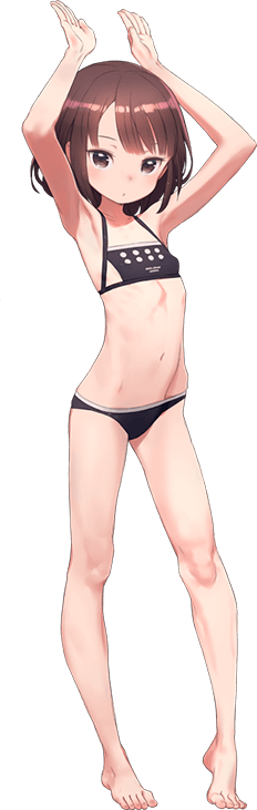 1girl, :o, alpha_transparency, armpits, arms_up, bare_legs, bare_shoulders, barefoot