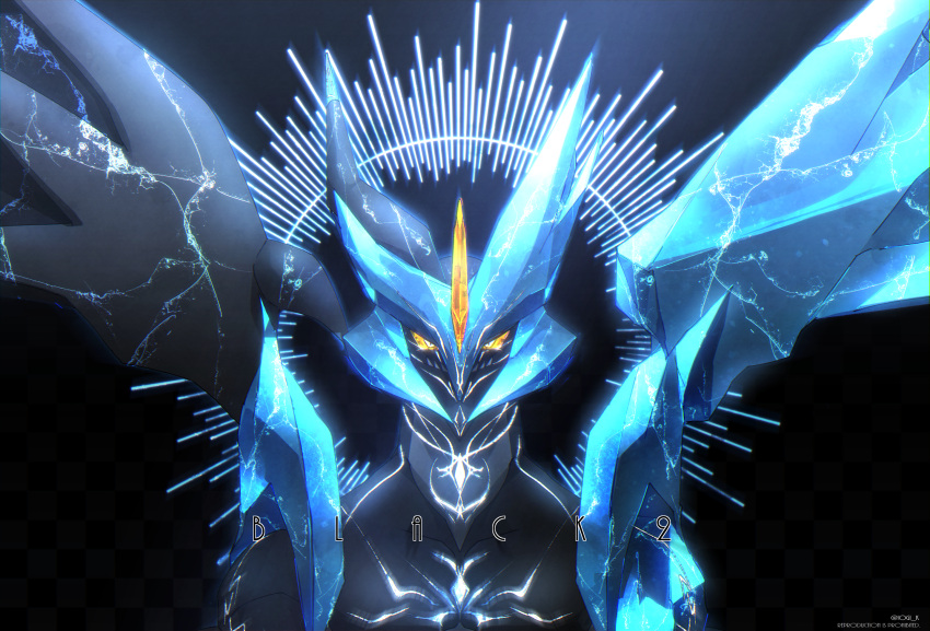 artist_name, black_kyurem, body_markings, colored_sclera, commentary, copyright_name, gen_5_pokemon, highres