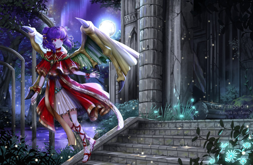 artist_name, aurora, collared_shirt, column, dragon_wings, dress, feet, fire_emblem