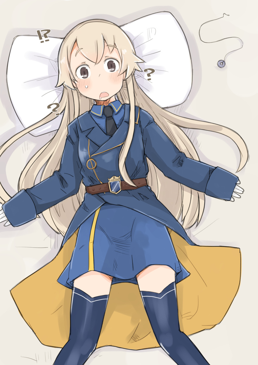 absurdres, blonde_hair, blue_legwear, brown_eyes, cosplay, enjaku_izuku, gotland_(kancolle), gotland_(kancolle)_(cosplay)
